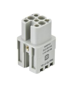 Wkład rozm. 3A, Han D żeński, 7+PE, 10A 250V, zaciski Quick Lock, 0.25-1.5 mm2, do obudów z tworzywa  (Han 7D-F Quick Lo...
