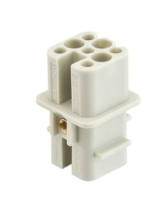 Wkład rozm. 3A, Han D męski, 7+PE, 10A 250V, piny do zaciskania, 0.14-2.5 mm2, do obudów z tworzywa  (Han 7D-BU-C)