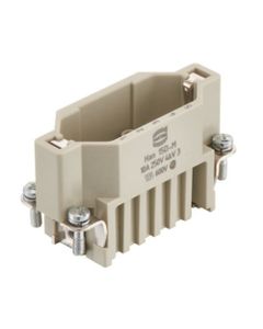 Wkład rozm. 10A, Han D męski, 15+PE, 10A 250V, do pinów zaciskanych, 0.14-2.5 mm2  (Han 15D-STI-C)