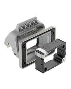 Obudowa złącza rozm. 6B, Han 6B-HBM-Rear Fit-SL, przelotowa, montaż z tyłu, niska konstrukcja, z klamrą i ramką montażow...