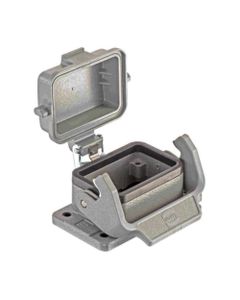 Obudowa złącza rozm. 6B, Han 6B-HBM-SL Snap Cap, przelotowa, prosta, z klamrą i samozamykającą się pokrywą, rygiel pojed...