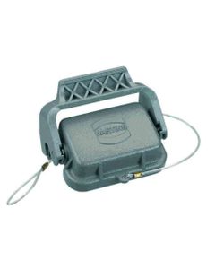 Pokrywa ochronna rozm. 6B, Han 6B-AK-LB-uszczelnienie, metal, dla obudów wtyczek, z klamrą i linką mocującą