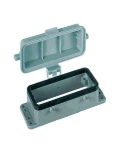 Obudowa złącza rozm. 10B, Han 10B-AGG-K, przelotowa, prosta, z pokrywą z tworzywa, rygiel podwójny, niska konstrukcja...