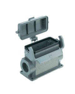 Obudowa złącza rozm. 16B, Han 16B-asg1-LB-K-21, cokołowa, wyjście boczne 1 x PG21, wysoka konstrukcja, z klamrą pojedync...