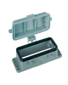 Obudowa złącza rozm. 16B, Han 16B-agg-K, przelotowa, prosta, z pokrywą z tworzywa, rygiel podwójny, niska konstrukcja...