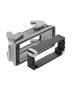 Obudowa złącza rozm. 16B, Han 16B-HBM-Rear Fit-DL, przelotowa, montaż z tyłu, z 2 klamrami, ramka montażowa w dostawie, ...