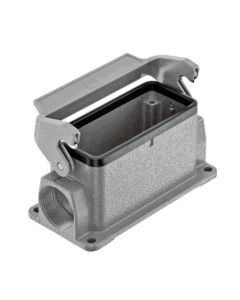 Obudowa złącza rozm. 16B, Han 16 B-asg1-LB-21, cokołowa, wyjście boczne 1 x PG21, niska konstrukcja, z klamrą pojedynczą...