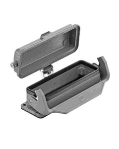 Obudowa złącza rozm. 24B, Han 24B-agg-LB-K (pokrywa Al), przelotowa, prosta, niska konstrukcja, z klamrą i z metalową po...