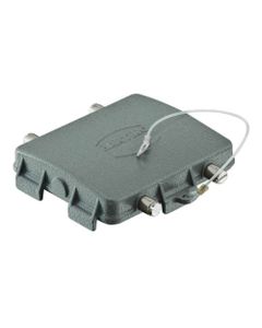 Pokrywa ochronna rozm. 32B, Han 32B-AK-R (Schnur mit Quetschk.), metal, dla obudowy gniazd przelotowych i cokołowych, z ...