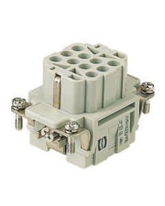 Wkład rozm. 6B, Han EE żeński, 10+PE, 16A 500V, do pinów zaciskanych, 0.14-4 mm2  (Han 10 EE-F-C)