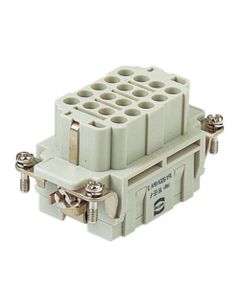 Wkład rozm. 10B, Han EE żeński, 18+PE, 16A 500V, do pinów zaciskanych, 0.14-4 mm2  (Han 18 EE-F-C)