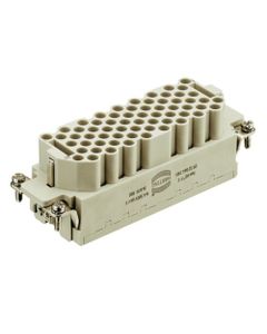 Wkład rozm. 24B, Han EEE żeński, 64+PE, 16A 500V, do pinów zaciskanych, 0.14-4 mm2  (Han 64 EEE-F-C)