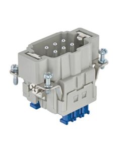 Wkład rozm. 6B, Han ES-Press męski, 6+PE, 16A 500V, zaciski klatkowe ES Press, 0.14-2.5 mm2, do wys. obudów  (Han 6ES Pr...