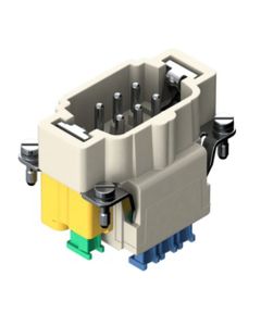 Wkład rozm. 6B, Han ES-Press męski, 6+PE, 16A 500V, zaciski klatkowe ES Press + PE Press, 0.14-2.5 mm2, do wys. obudów  ...