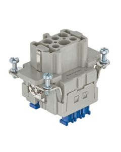 Wkład rozm. 6B, Han ES-Press żeński, 6+PE, 16A 500V, zaciski klatkowe ES Press, 0.14-2.5 mm2, do wys. obudów  (Han 6ES P...