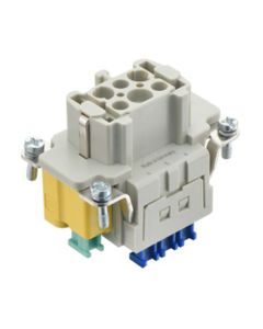 Wkład rozm. 6B, Han ES-Press żeński, 6+PE, 16A 500V, zaciski klatkowe ES Press + PE Press, 0.14-2.5 mm2, do wys. obudów ...