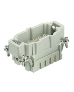 Wkład rozm. 10B, Han E męski, 10+PE, 16A 500V, do pinów zaciskanych, 0.14-4 mm2  (Han 10 E-sti-c)