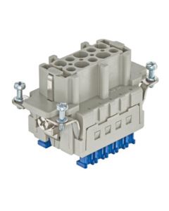 Wkład rozm. 10B, Han ES-Press żeński, 10+PE, 16A 500V, zaciski klatkowe ES Press, 0.14-2.5 mm2, do wys. obudów  (Han 10E...