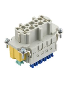 Wkład rozm. 10B, Han ES-Press żeński, 10+PE, 16A 500V, zaciski klatkowe ES Press + PE Press, 0.14-2.5 mm2, do wys. obudó...