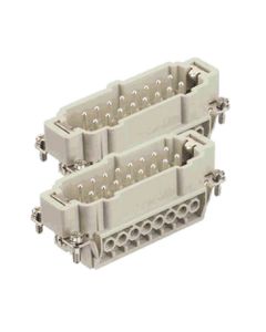 Wkład rozm. 32B, Han E męski, 16+PE (17-32), 16A 500V, zaciski śrubowe, 0.75-2.5 mm2  (Han 16E-sti-s (17-32))