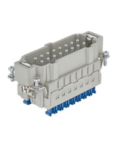 Wkład rozm. 16B, Han ES-Press męski, 16+PE, 16A 500V, zaciski klatkowe ES Press, 0.14-2.5 mm2, do wys. obudów  (Han 16ES...