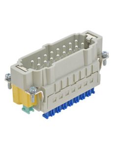 Wkład rozm. 16B, Han ES-Press męski, 16+PE, 16A 500V, zaciski klatkowe ES Press + PE Press, 0.14-2.5 mm2, do wys. obudów...