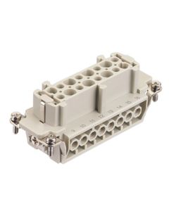 Wkład rozm. 16B, Han E żeński, 16+PE, 16A 500V, zaciski śrubowe, 0.75-2.5 mm2  (złącze żeńskie Han 16E-bu-s)