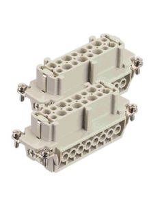 Wkład rozm. 32B, Han E żeński, 16+PE (17-32), 16A 500V, zaciski śrubowe, 0.75-2.5 mm2  (Han 16E-bu-s (17-32))