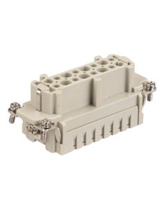 Wkład rozm. 16B, Han ES żeński, 16+PE, 16A 500V, zaciski sprężynowe, 0.14-2.5 mm2  (Han 16 ES-F)