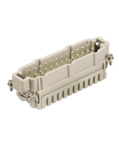 Wkład rozm. 24B, Han ES męski, 24+PE, 16A 500V, zaciski sprężynowe, 0.14-2.5 mm2  (Han 24 ES-M)