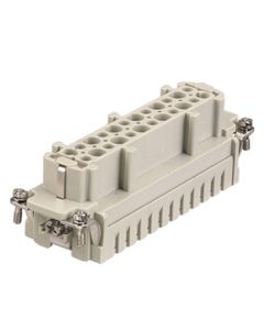 Wkład rozm. 24B, Han E żeński, 24+PE, 16A 500V, do pinów zaciskanych, 0.14-4 mm2  (Han 24 E-bu-c)