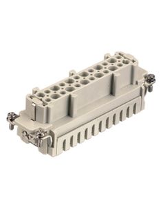 Wkład rozm. 24B, Han ES żeński, 24+PE, 16A 500V, zaciski sprężynowe, 0.14-2.5 mm2  (Han 24 ES-F)