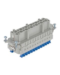 Wkład rozm. 24B, Han ES-Press żeński, 24+PE, 16A 500V, zaciski klatkowe ES Press, 0.14-2.5 mm2, do wys. obudów  (Han 24E...