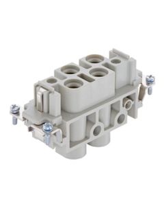 Wkład rozm. 16B, Han-Com K 4/2 żeński, 6 kontaktów (4+PE 80A i 2 sygnałowe 16A), zaciski śrubowe, 1.5-16/0.5-2.5 mm2  (H...