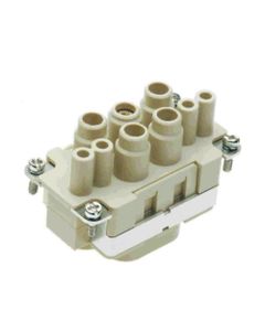 Wkład rozm. 10B, Han-Com K 4/4 żeński, 8 kontaktów (4+PE 63A i 4 sygnałowe 16A), zaciski osiowe śrubowe/klatkowe, 10-22/...