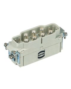 Wkład rozm. 24B, Han-Com K 6/6 męski, 12 kontaktów (6+PE 100A i 6 sygnałowych 16A), do pinów zaciskanych, 10-25/0.14-2.5...