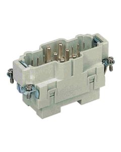 Wkład rozm. 16B, Han-Com K 6/12 męski, 18 kontaktów (6+PE 40A i 12 sygnałowych 10A), zaciski osiowe śrubowe/śrubowe, 6-1...