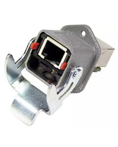Zestaw Han 3A RJ45, przepust panelowy prosty RJI IP67 DATA 3A, ze złączem gn/gn RJ45 8P kat. 5, obudowa metalowa, szara...