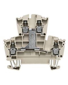 Złączka przelotowa 2-piętrowa WDK 2.5V, śrubowa, 2.5 mm2, 400V, 24A, ciemnobeżowa, piętra zmostkowane