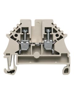 Złączka przelotowa WDU 2.5N, śrubowa, 2.5 mm2, 500V, 24A, ciemnobeżowa, 2 połączenia, pod mostki śrubowe