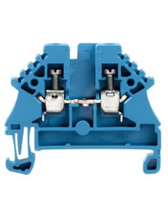Złączka przelotowa WDU 2.5N BL, śrubowa, 2.5 mm2, 500V, 24A, niebieska, 2 połączenia, pod mostki śrubowe