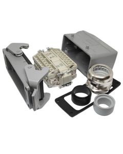 Złącze kompletne Han-KIT-16B, poł. śrubowe, rozm. 16B, 16+PE, 16A, obudowa metal. panelowa prosta/kablowa kątowa M32...