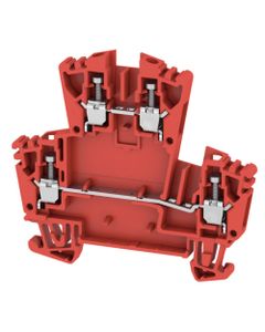 Złączka przelotowa 2-piętrowa WDK 2.5 ZQV RT, śrubowa, 2.5 mm2, 400V, 24A, czerwona