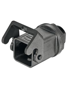 Obudowa złącza rozm. 3A, Han 3A HSI M20, czarny plastik, prosta z klamrą, wejście M20 do montażu śrubowego, rygiel pojed...