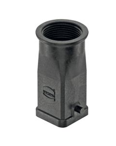 Obudowa złącza rozm. 3A, Han 3A-HTE-M25, czarny plastik, na kabel, prosta, wejście M25, rygiel pojedynczy