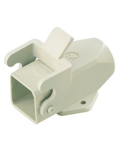 Obudowa złącza rozm. 3A, Han 3A-KG-QB-M20, jasnoszary plastik, na kabel, prosta z klamrą, 1 x M20, do złącza kabel-kabel...