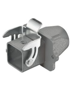 Obudowa złącza rozm. 3A, Han 3A-eg-QB-M20, metal, przepust kołnierzowy na kabel, z klamrą, 1 x M20