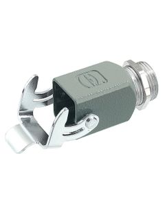 Obudowa złącza rozm. 3A, Han 3A-SIS-SL-M20, metal, prosta z klamrą, 1 x M20 do montażu śrubowego, rygiel pojedynczy