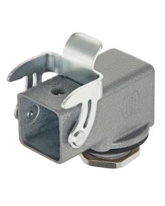 Obudowa złącza rozm. 3A, Han 3A-Base angled-M20, metal, kątowa z klamrą, 1 x M20 do montażu śrubowego