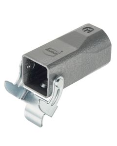 Obudowa złącza rozm. 3A, Han 3A-kg-QB-M25, metal, na kabel, prosta z klamrą, wejście M25, do złącza kabel-kabel, rygiel ...